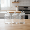 3-Pcs Rustic Design Handmade Glass Canister Set by Limon