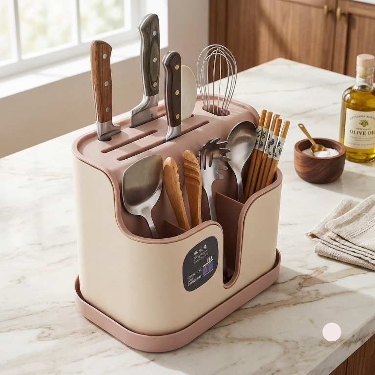 Premium Kitchen Cutlery & Knife Holder with Drainer