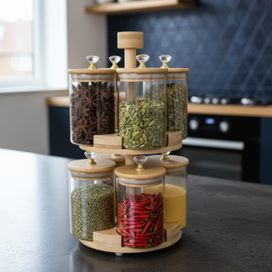 360° Rotating 2-Tier BambooLuxe Spice Tower (1108)