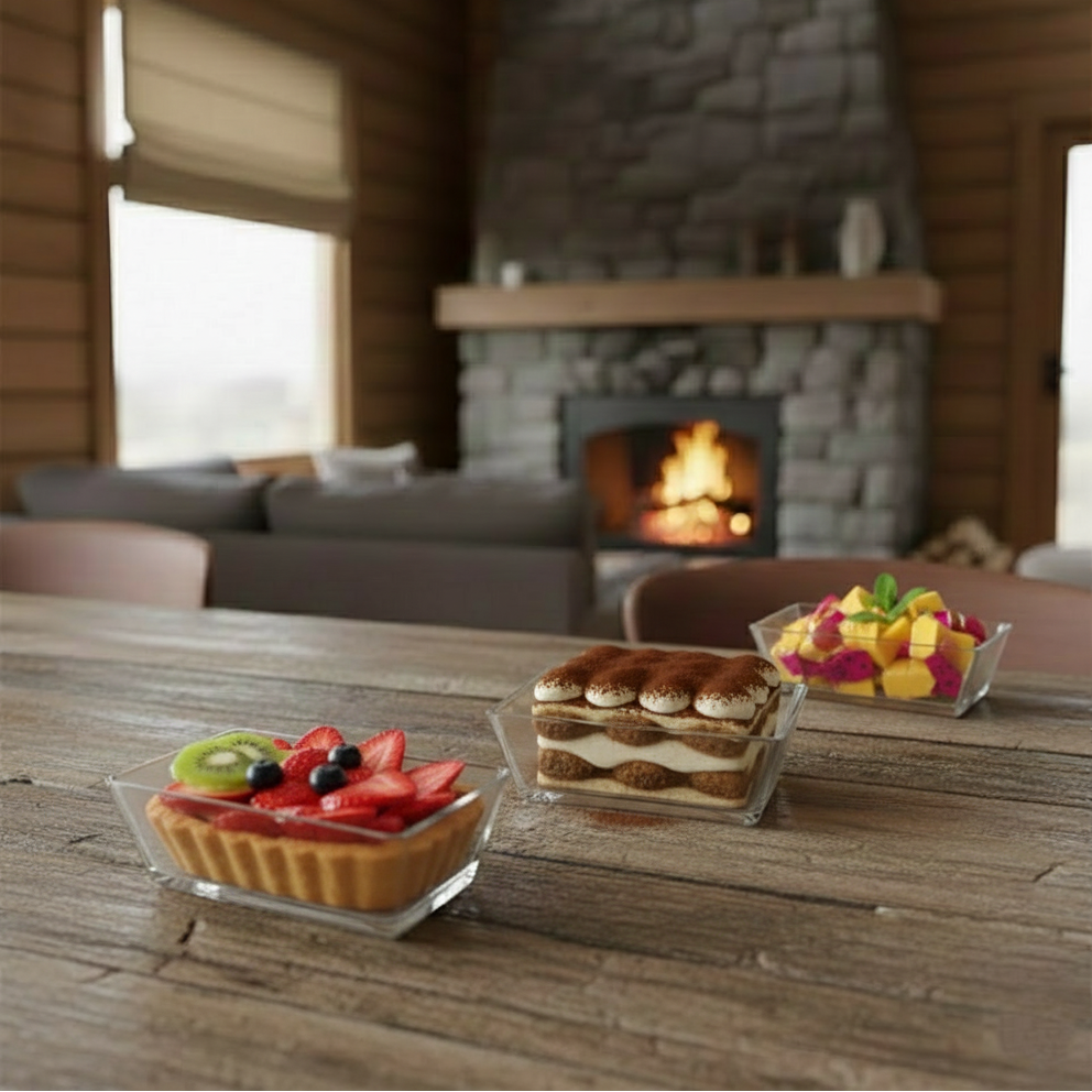 6-Pcs Rectangular Serving Glass Bowl Set (2091) by Limon