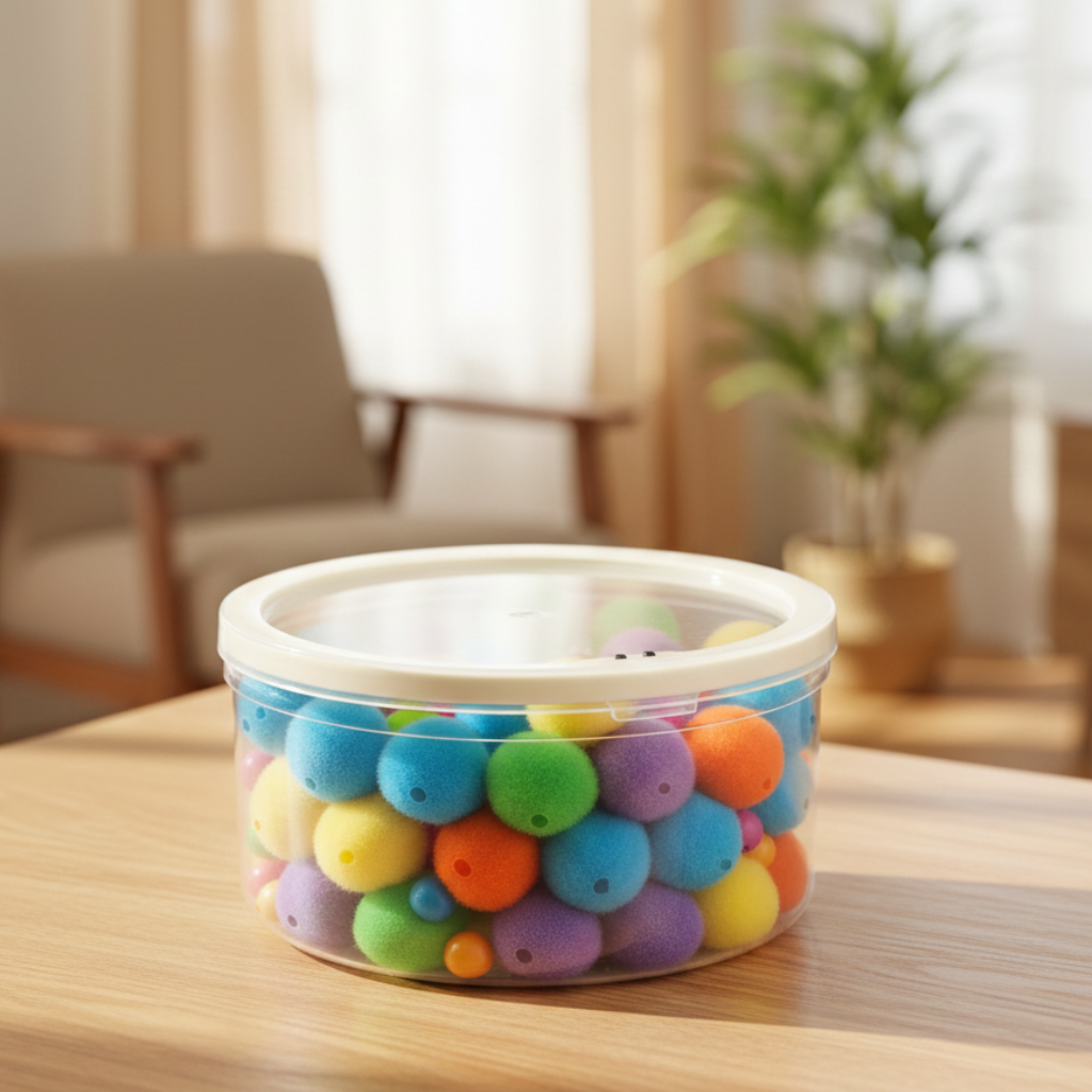 Round Multiuse Push-Open Storage Box
