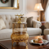 Royal Golden Base Glass Jar with Lid