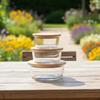 3Pcs Airtight Bamboo-Lid Glass Bowls Set (1145) – Round