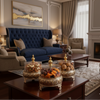 Exquisite 3-Piece Golden Base Glass Jars with Lid 1168