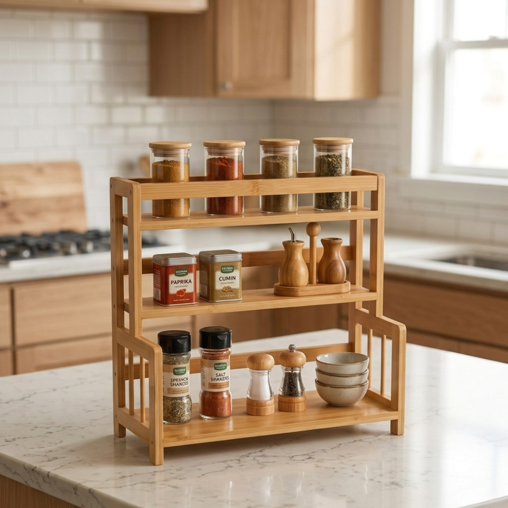 SpiceMaster 3-Tier Bamboo Storage Rack