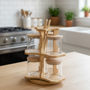 360° Bamboo & Glass Culinary Carousel with Round Jars (1134)