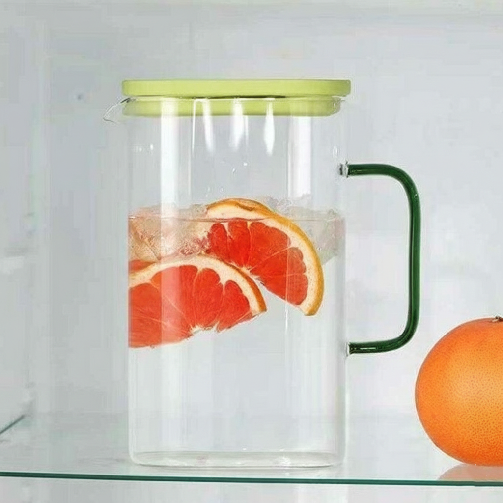 CrystalSeal Glass Pitcher with Airtight Lid