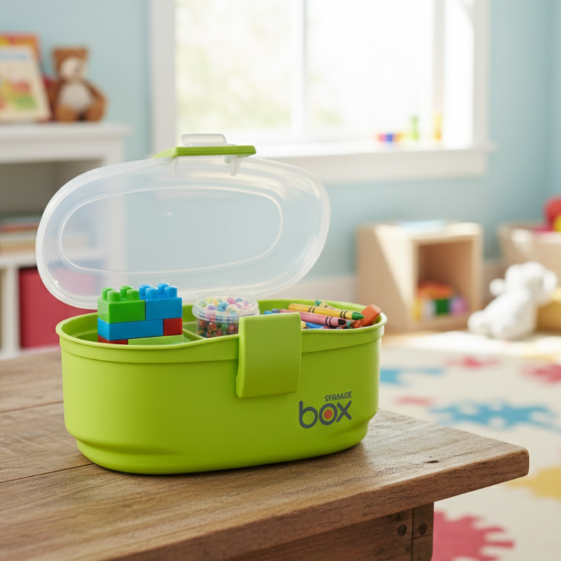QuickStore Oval Storage Box with Snaplock & Handle