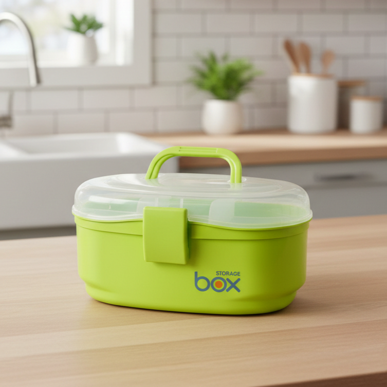 QuickStore Oval Storage Box with Snaplock & Handle