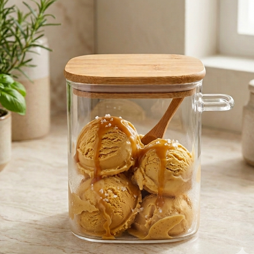 BambooFresh Glass Storage Jar with Spoon
