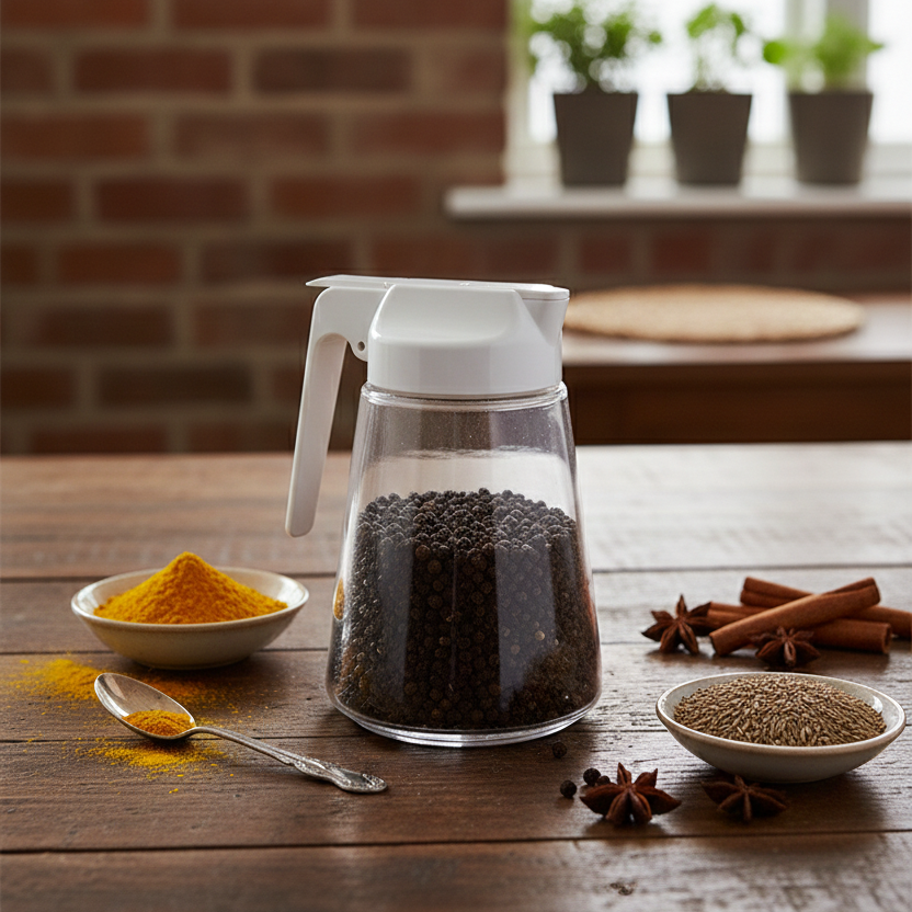 Sliding Lid Glass Sugar Dispenser by Limon