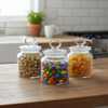 3-Pcs Rustic Design Handmade Glass Canister Set by Limon