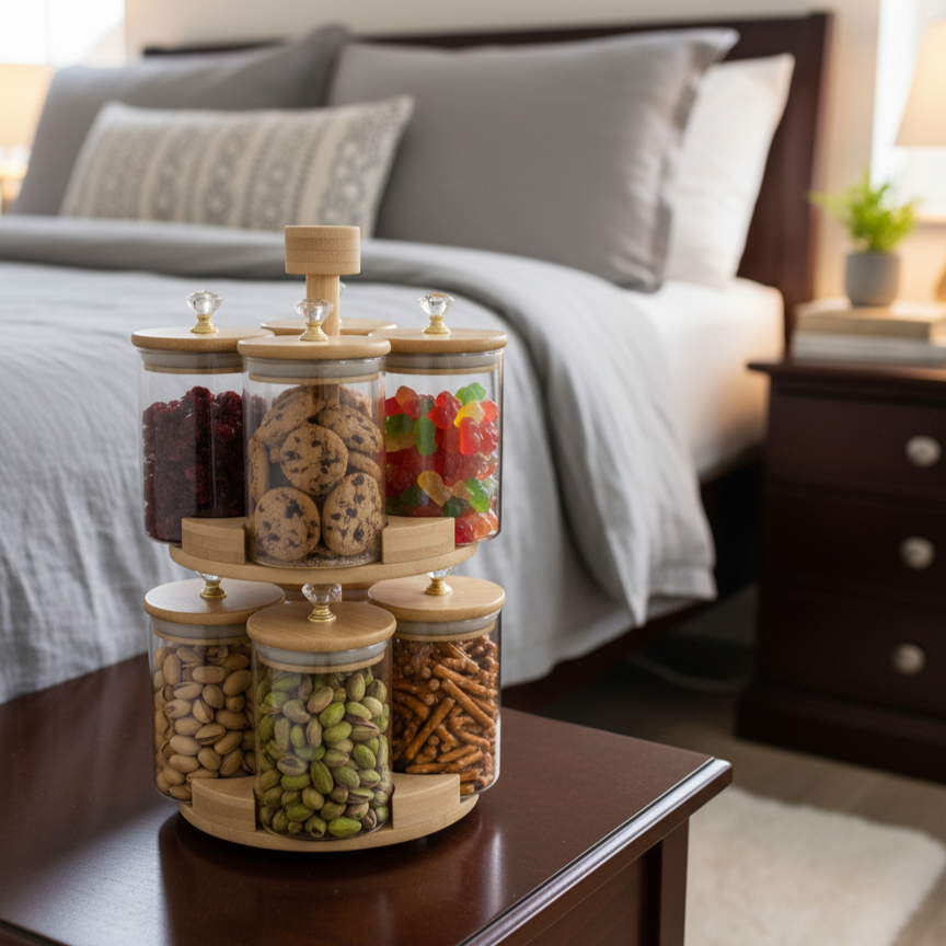 360° Rotating 2-Tier BambooLuxe Spice Tower (1108)