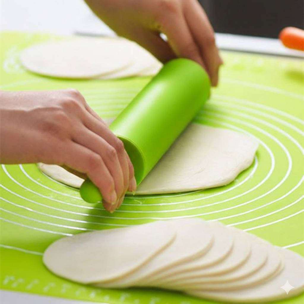 User-Friendly Rolling Pin & Silicon Mat Set