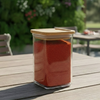 400ml Square Food Storage Jar with Wooden Lid (2198) by Limon