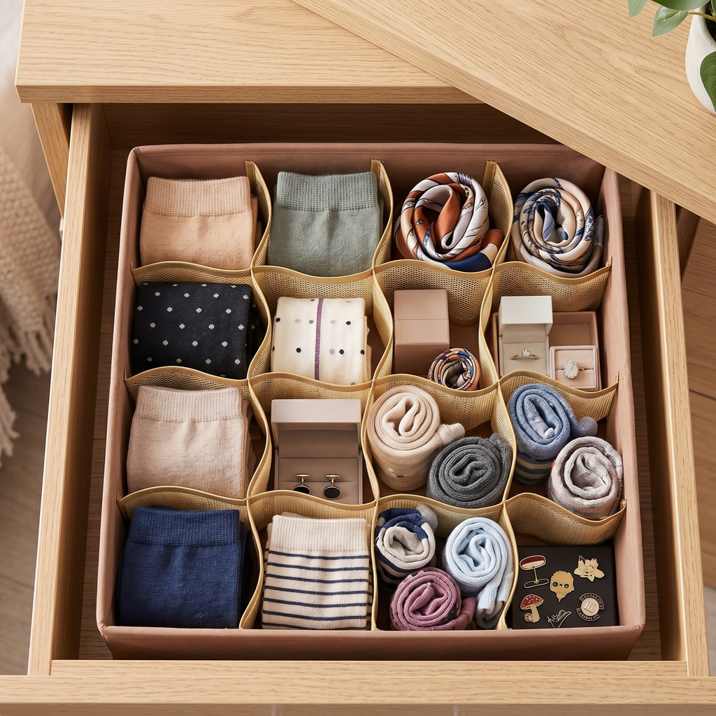 FlexFold 16-Grid Drawer & Wardrobe Organizer by Matrix