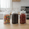 3-Pcs Rustic Design Handmade Glass Canister Set by Limon