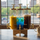 3-Pcs TintedGlass Square Beverage Dispenser Set with Rotatable Wooden Stand (1148)