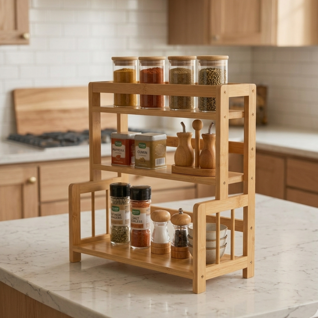 SpiceMaster 3-Tier Bamboo Storage Rack