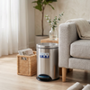 8L Pedal Operated & Soft Close Stainless Steel Bin
