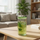 Reeded Glass Tumbler with Glass Straw