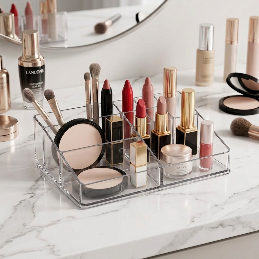ClearView 9-Slot Makeup Organizer