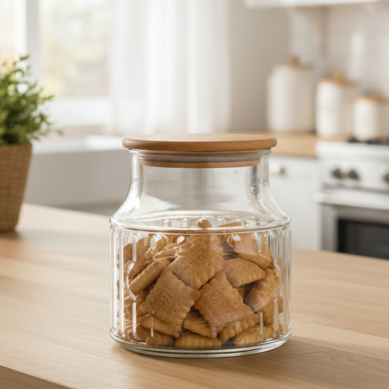 3-Pcs 800ml Home Made Glass Jars Set with Airight Lids (2263) by Limon