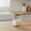 400ml Square Food Storage Jar with Wooden Lid (2198) by Limon