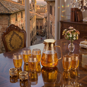 Olympus 7-Piece Printed Luxury Glass Beverage Set