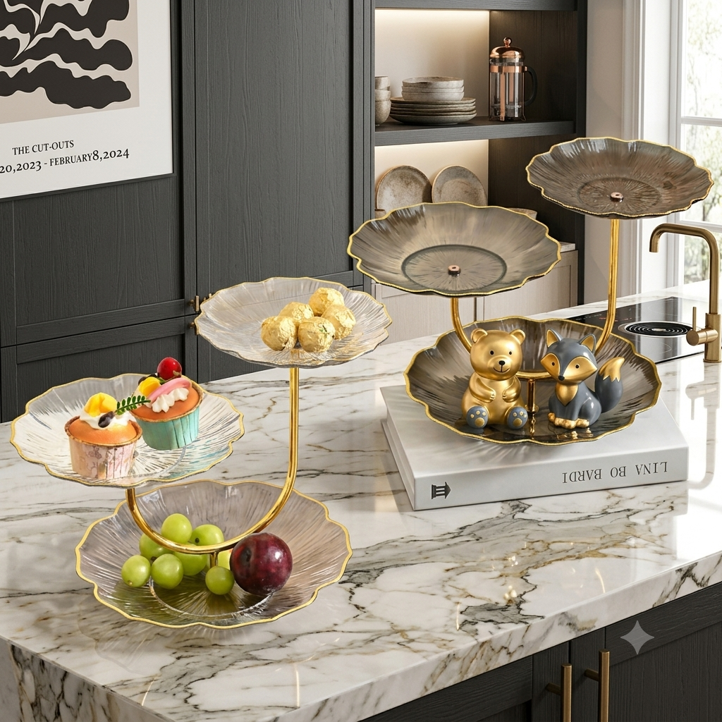 Imperia 3-Tier Luxury Dry Fruit & Dessert Serving Stand