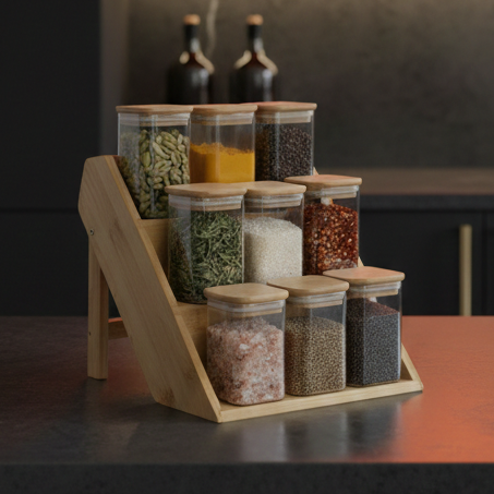3-Tier Bamboo Spice Staircase (1130)