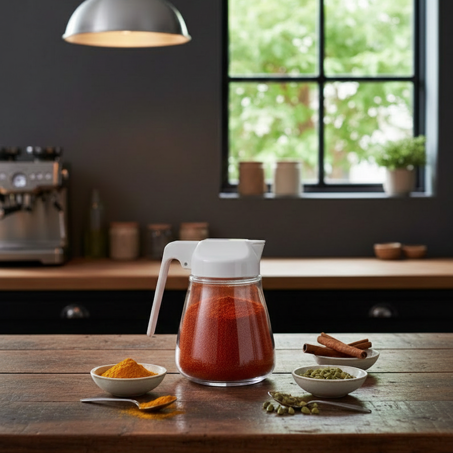 Sliding Lid Glass Sugar Dispenser by Limon