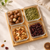Glass Serving Bowl Set with Wooden Tray – 3 or 4 Bowls