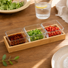 Glass Serving Bowl Set with Wooden Tray – 3 or 4 Bowls