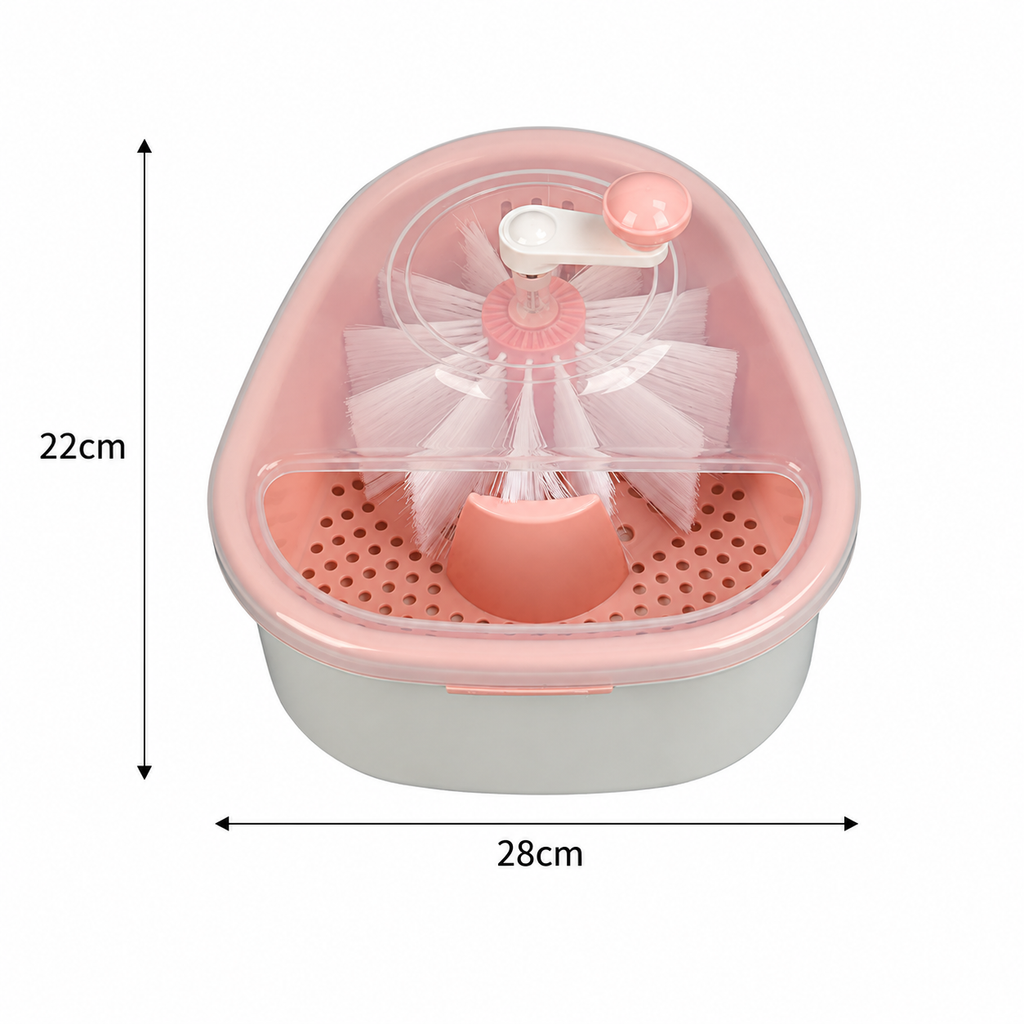 Hand-Crank Fruit & Vegetable Washer with Rotating Brush