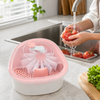 Hand-Crank Fruit & Vegetable Washer with Rotating Brush