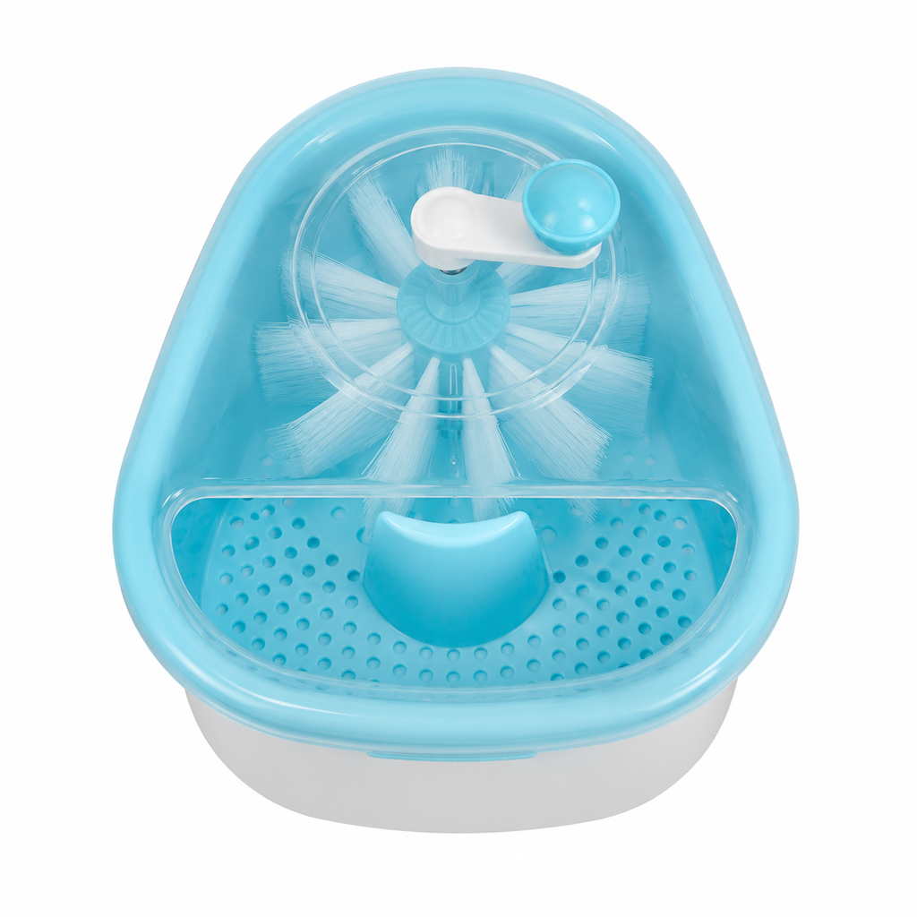 Hand-Crank Fruit & Vegetable Washer with Rotating Brush