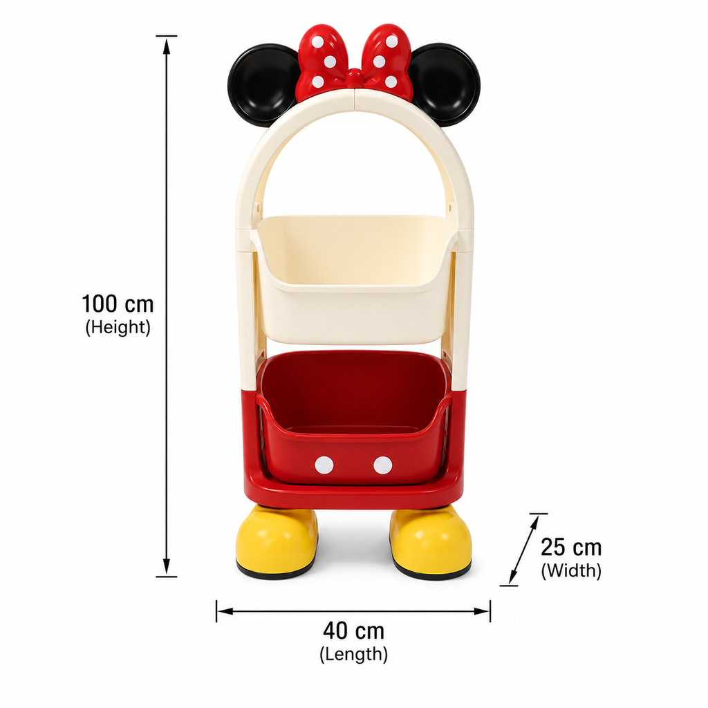 Kids’ Open-Basket Toy & Book Organizer – 2-Tier