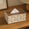 Loose-Fill Geometric Tissue Box with Removable Real Wood Lid