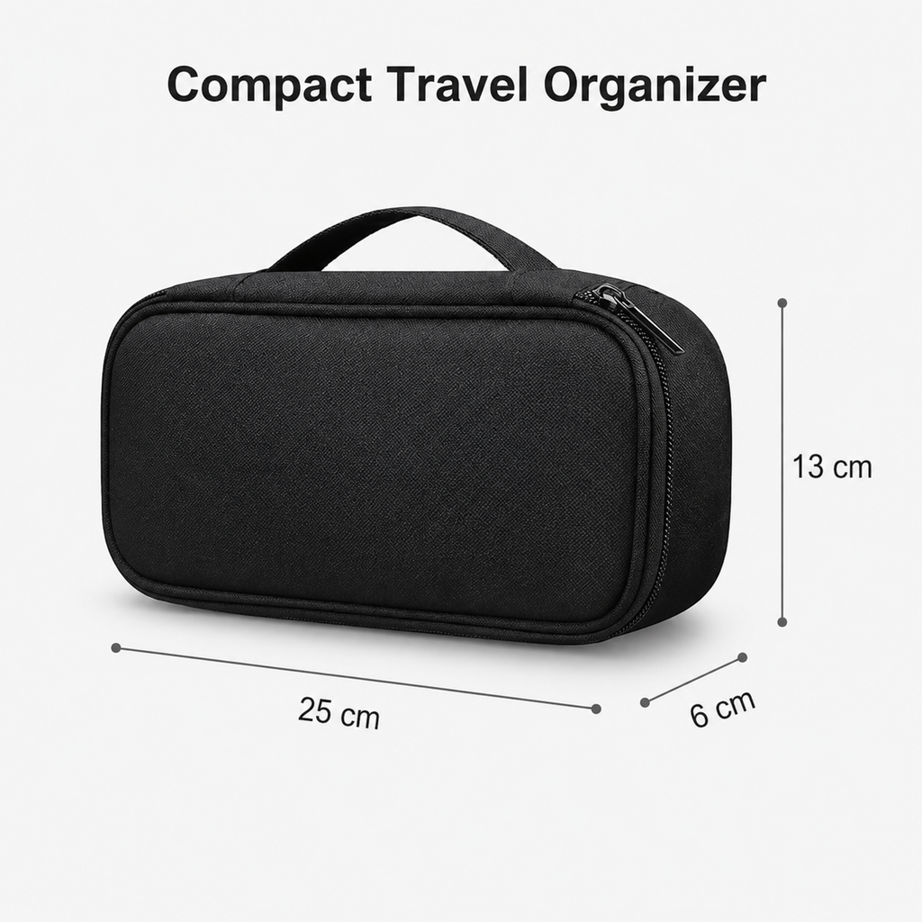 Multi-Compartment Tech Organiser Bag with Carry Strap