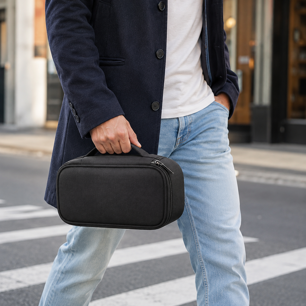 Multi-Compartment Tech Organiser Bag with Carry Strap