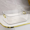 Ribbed Textured  Storage Box with Golden Handles