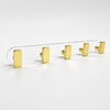 No-Drill Wall Hook Rail with 5 Sliding Gold-Tone Hooks