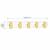 No-Drill Wall Hook Rail with 5 Sliding Gold-Tone Hooks