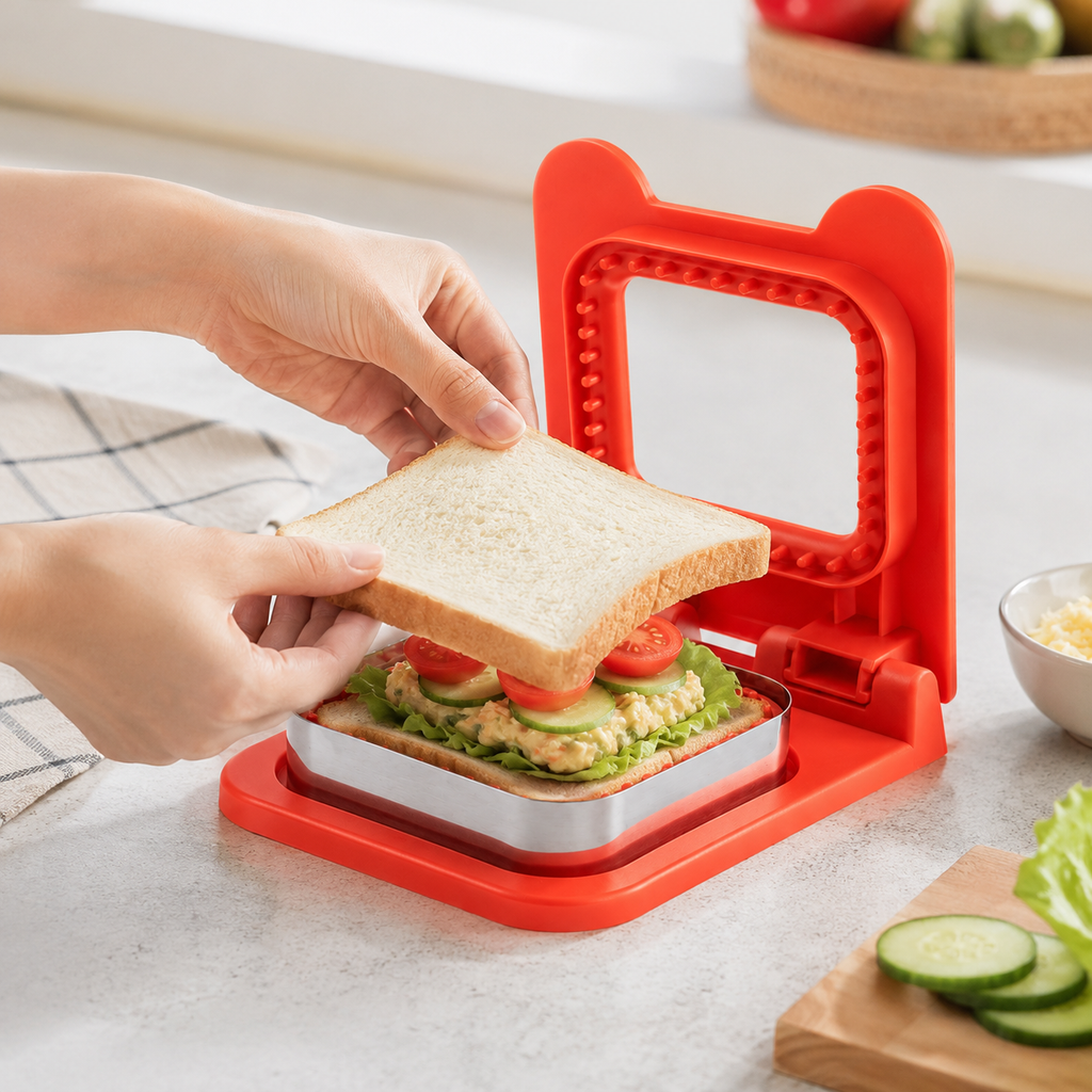 One-Press Square Sandwich Cutter & Edge Sealer