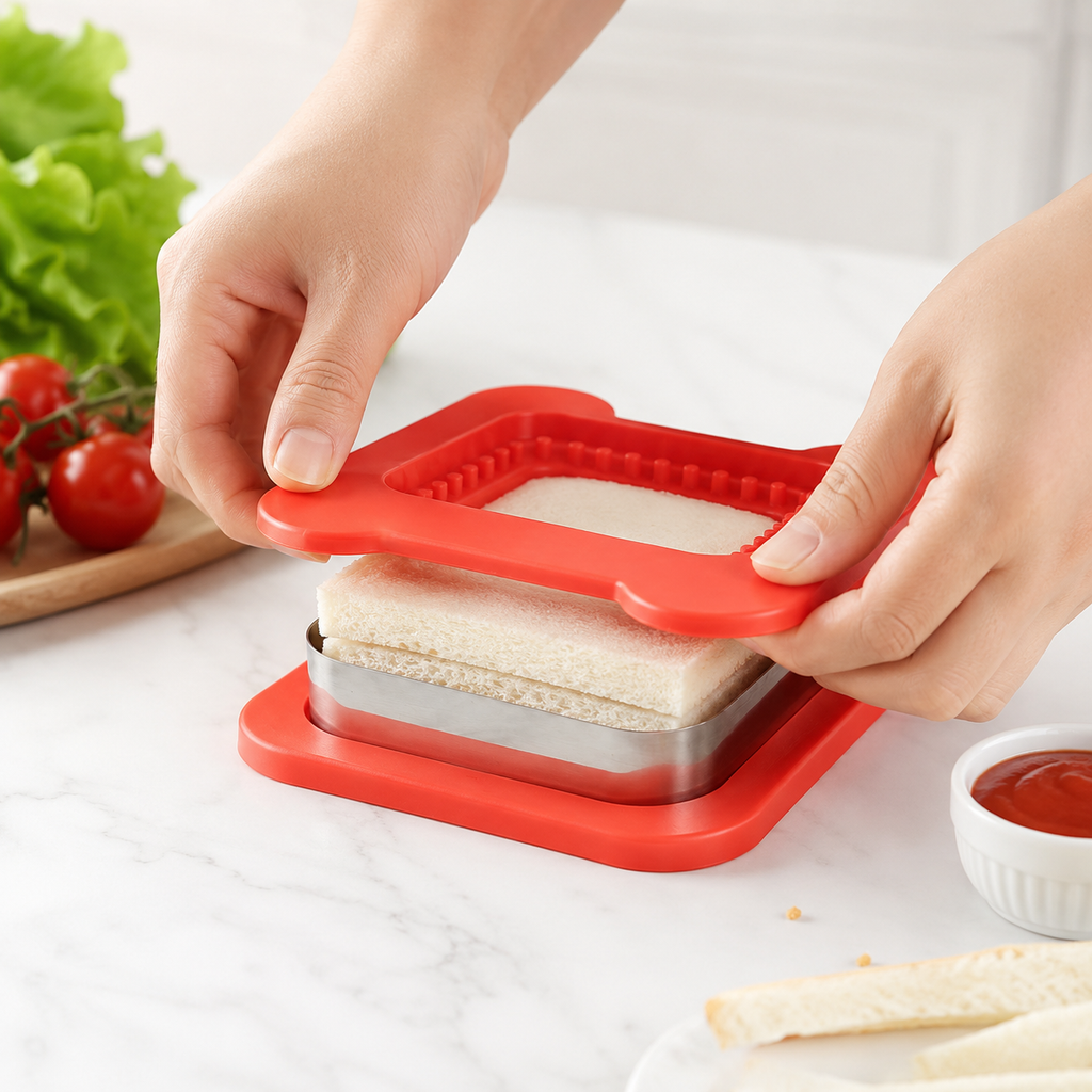 One-Press Square Sandwich Cutter & Edge Sealer