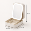 Portable Makeup Case with 3-Light Touch Mirror