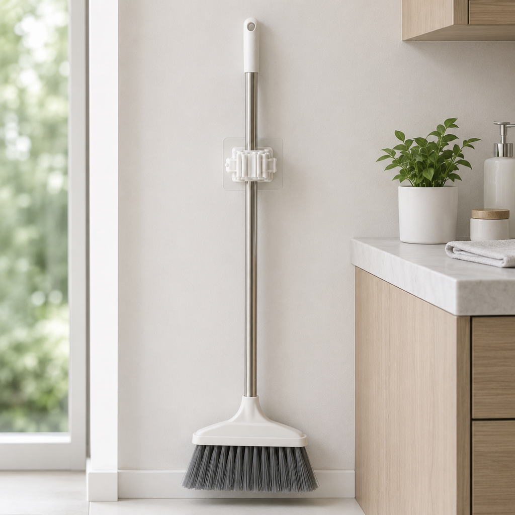 Roller-Grip Self-Adhesive Wall Mop & Broom Holder