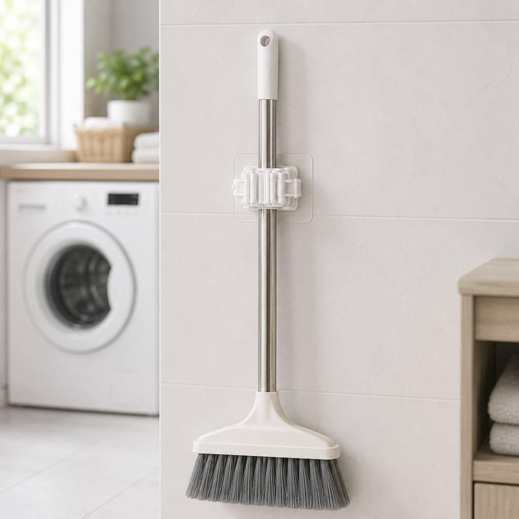 Roller-Grip Self-Adhesive Wall Mop & Broom Holder