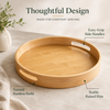 Round Bamboo Serving Trays with Handles | Set of 3 Sizes